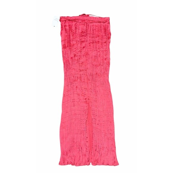 A New Day Women's Pleated Crinkle Satin Maxi Skirt by A New Day Coral Small - Picture 2 of 13